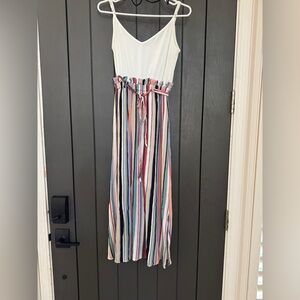 LA MIEL Colorful Striped Maxi Dress